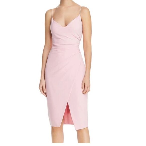 Black Halo Womens Bowery Pink Ruched Cocktail Party Sheath Dress, Size 0